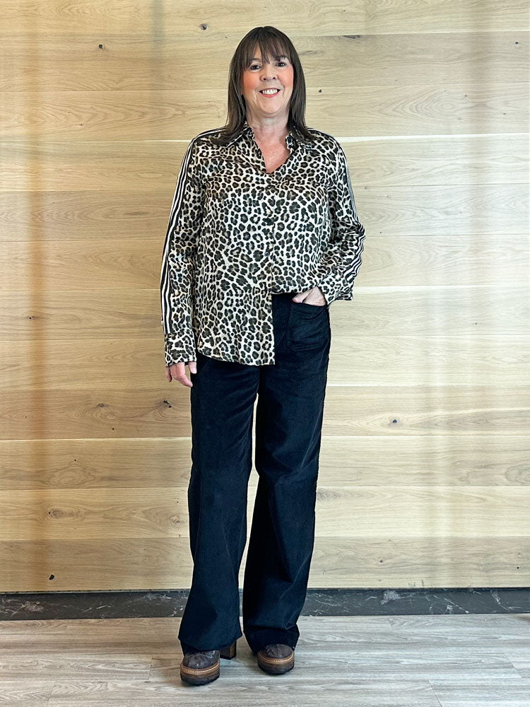 Marc Aurel Leopard Print Shirt Black