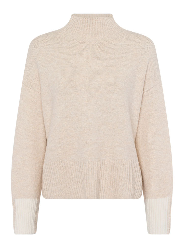 Marc Aurel Knit with Contrast Cuff Light Sand