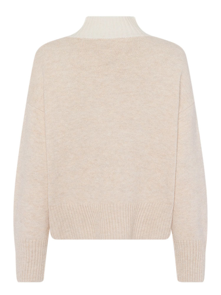 Marc Aurel Knit with Contrast Cuff Light Sand