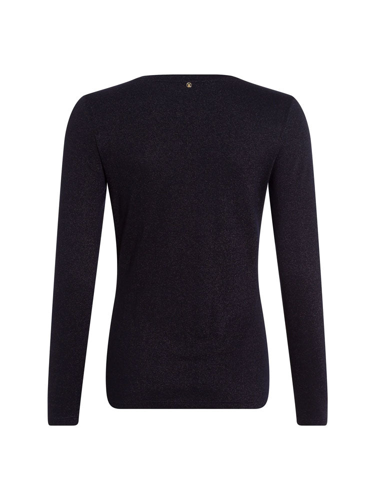 Marc Aurel Long Sleeve Sparkly Top Navy