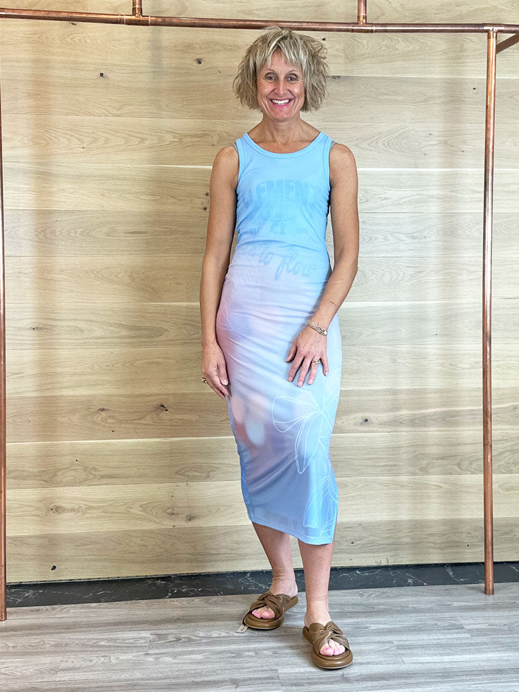 Marc Aurel Dress Blue Patterned
