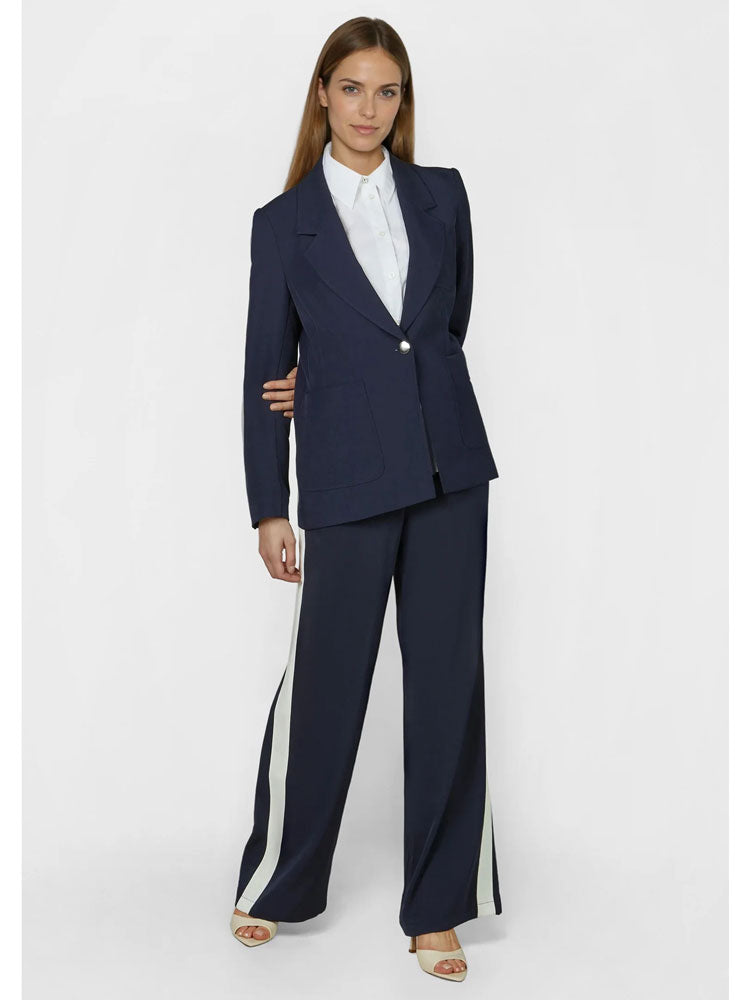 Marc Aurel Side Stripe Trousers Navy