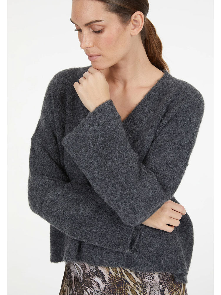 Marc Aurel V-Neck Knit Grey Melange