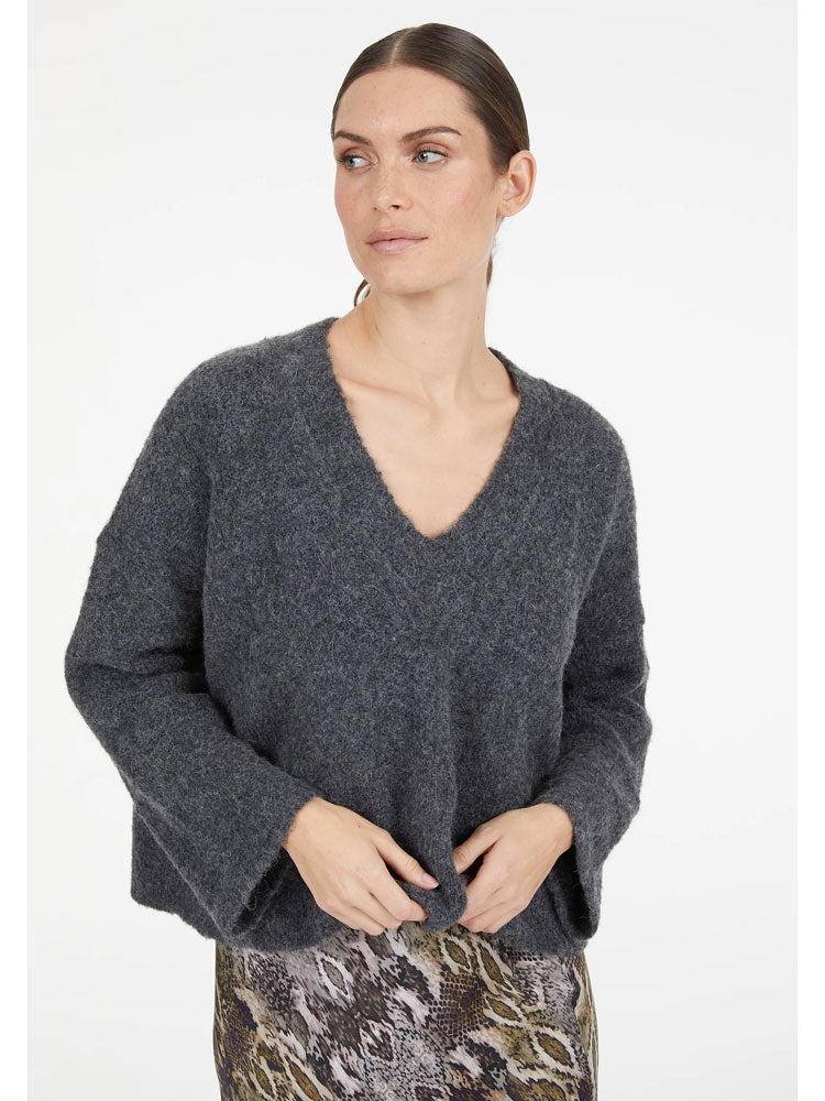 Marc Aurel V-Neck Knit Grey Melange