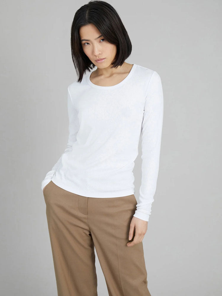 Munthe Cutest Long Sleeve Top White