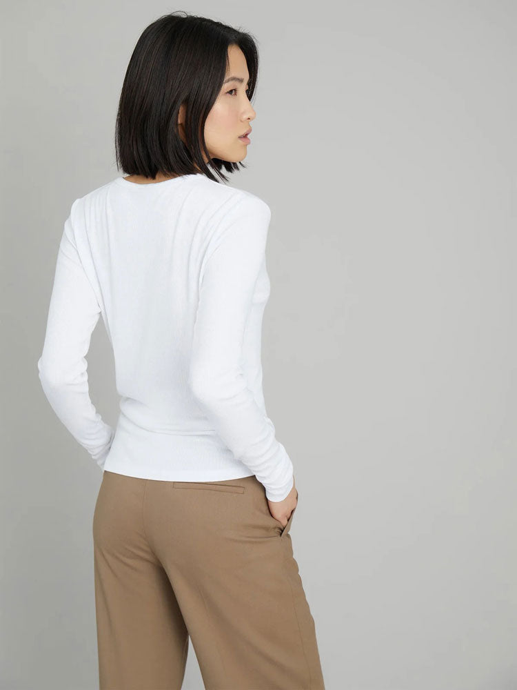 Munthe Cutest Long Sleeve Top White