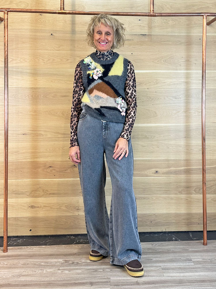 CC Heart Eve Mesh Top Leopard Print