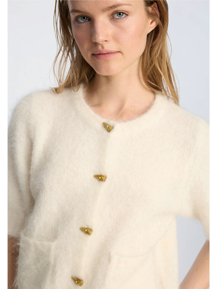Munthe Locca Short Sleeve Cardigan Ivory