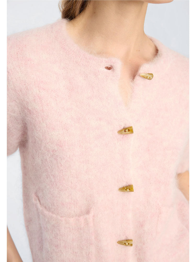 Munthe Locca Short Sleeve Cardigan Rose