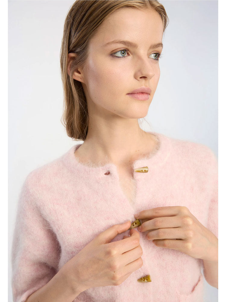 Munthe Locca Short Sleeve Cardigan Rose