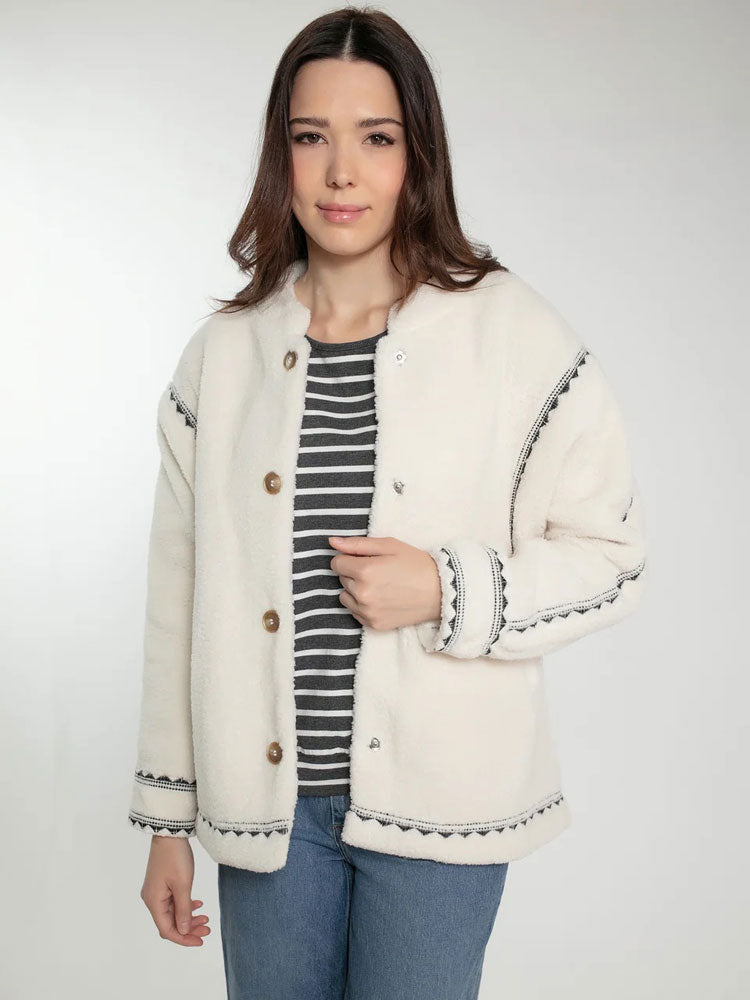 Nooki Poppy Borg Jacket Cream