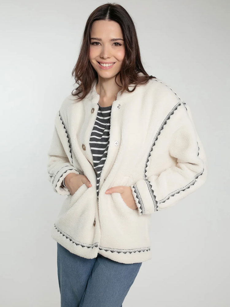 Nooki Poppy Borg Jacket Cream