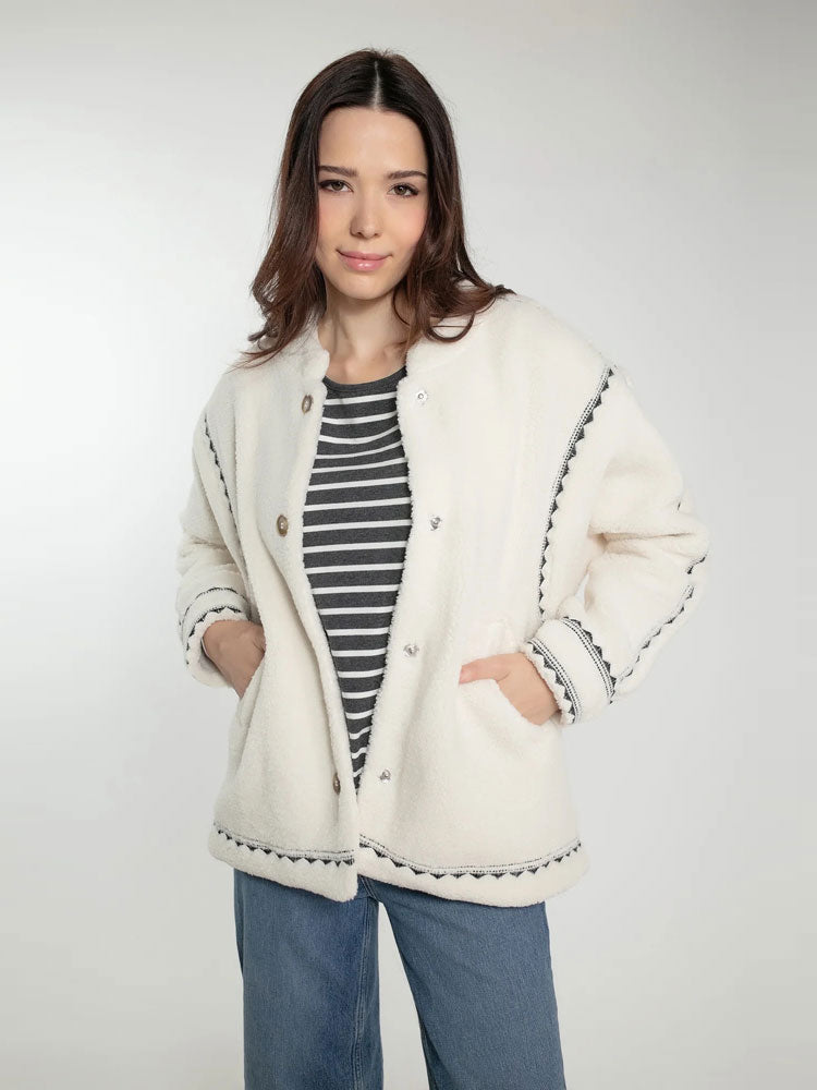 Nooki Poppy Borg Jacket Cream