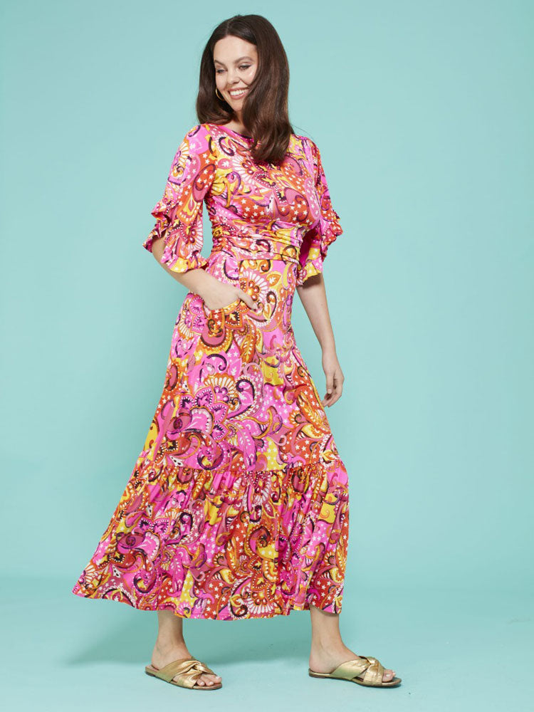 Onjenu Gabriella Dress Sol Paisley Neon