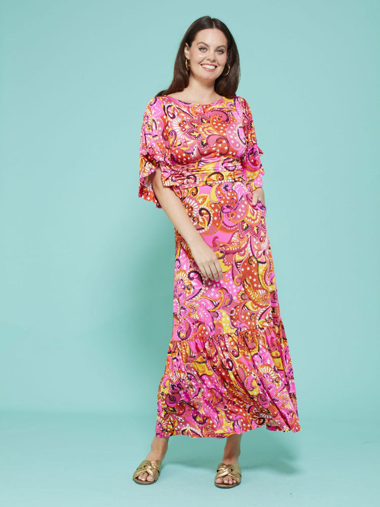 Onjenu Gabriella Dress Sol Paisley Neon