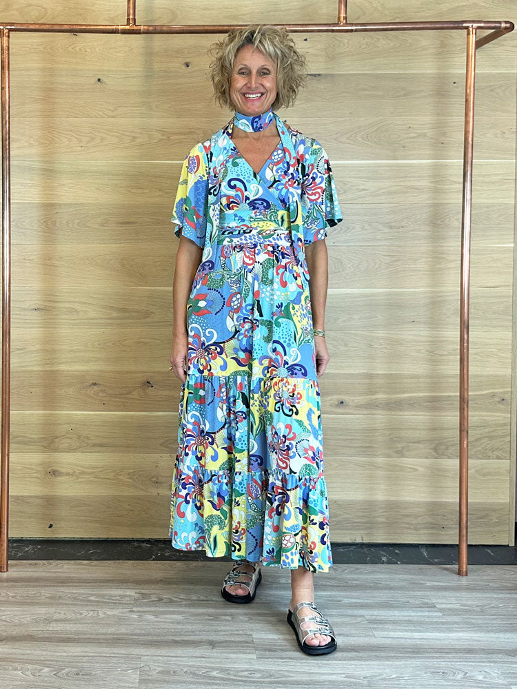 Onjenu Tilly Maxi Bardot Print