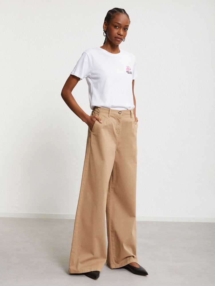 Ottod&#39;Ame Cotton Palazzo Trousers Camel