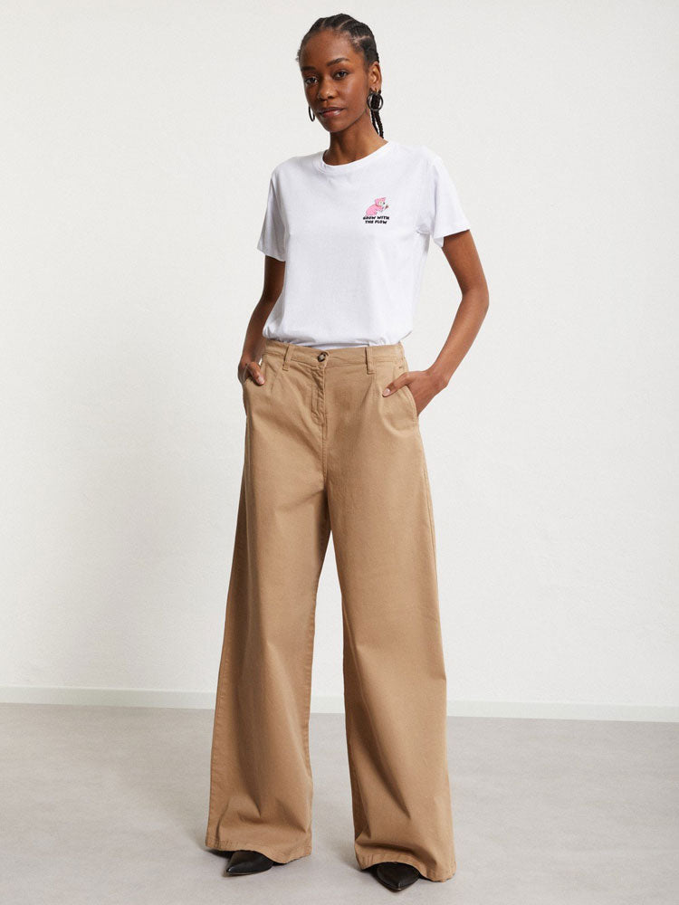 Ottod&#39;Ame Cotton Palazzo Trousers Camel