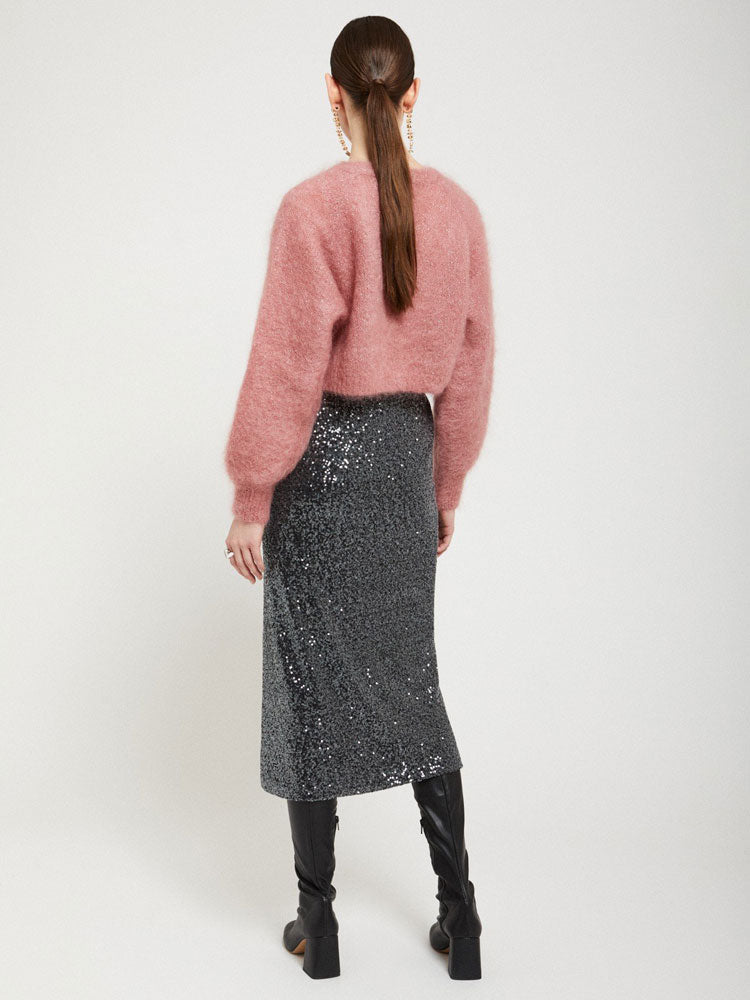 Ottod&#39;Ame Sequin Skirt Smoke