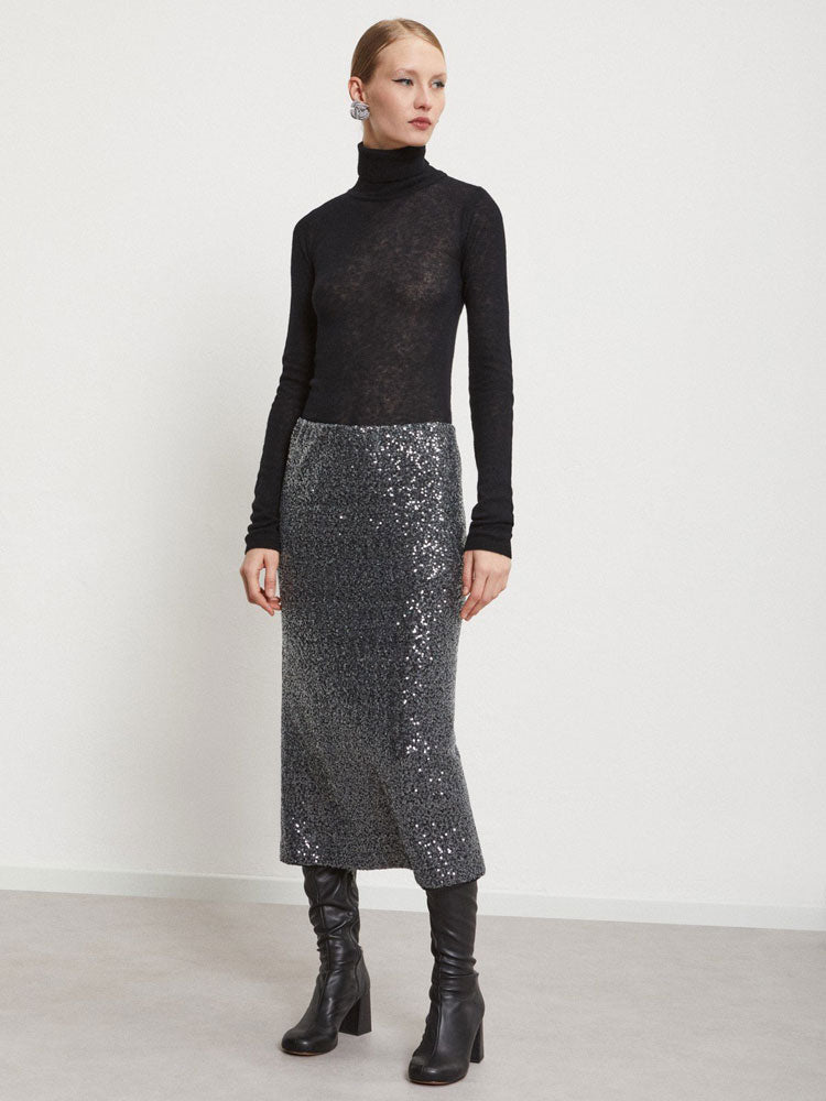 Ottod&#39;Ame Sequin Skirt Smoke