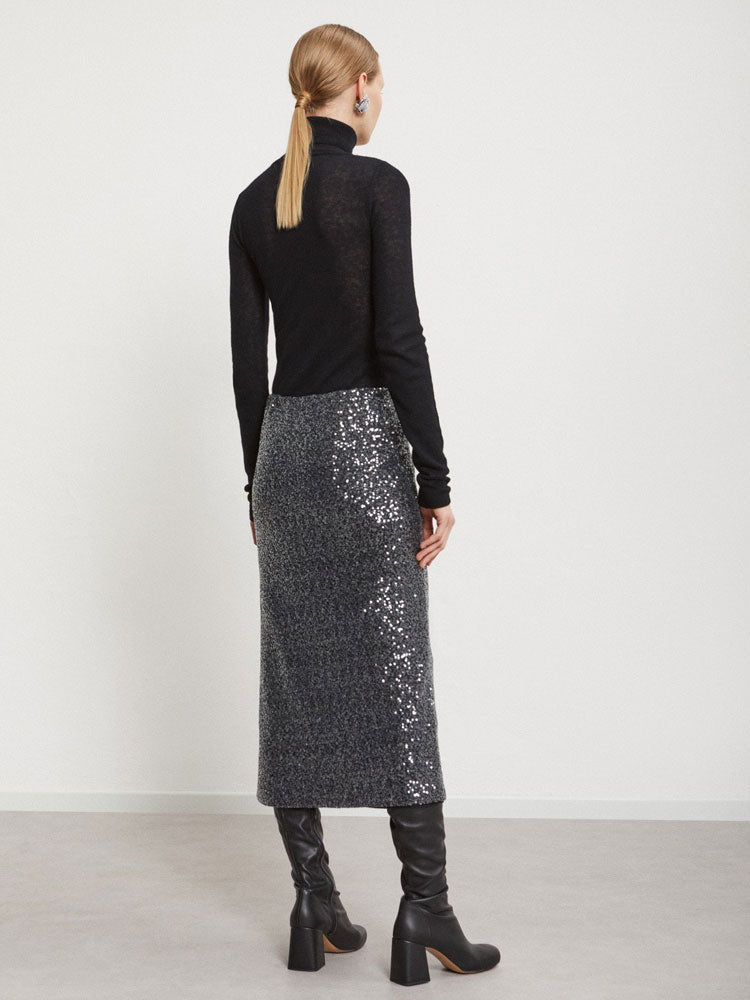 Ottod&#39;Ame Sequin Skirt Smoke