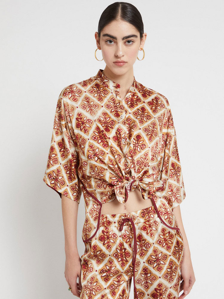 Ottod&#39;Ame Printed Shirt Sand