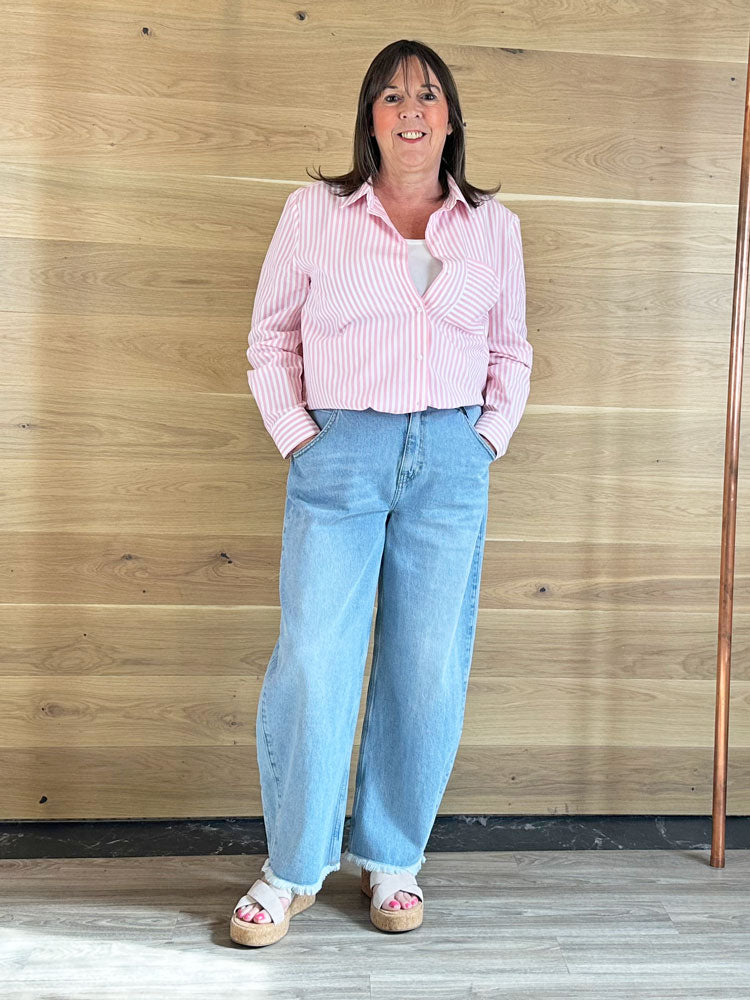 Oui Stripe Shirt Pink
