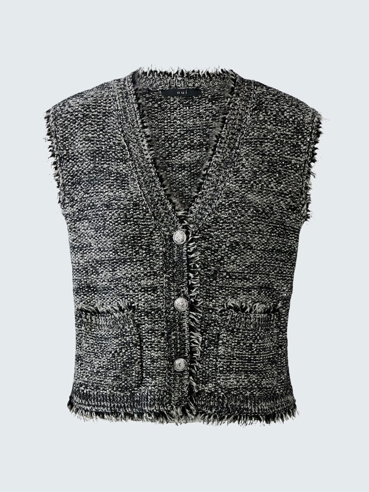 Oui Slipover Black Grey
