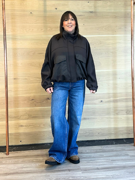 Oui Bomber Jacket Espresso