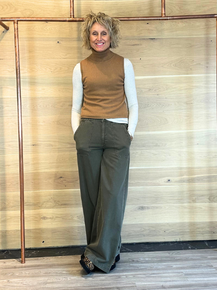 Oui Sleeveless Knit Camel