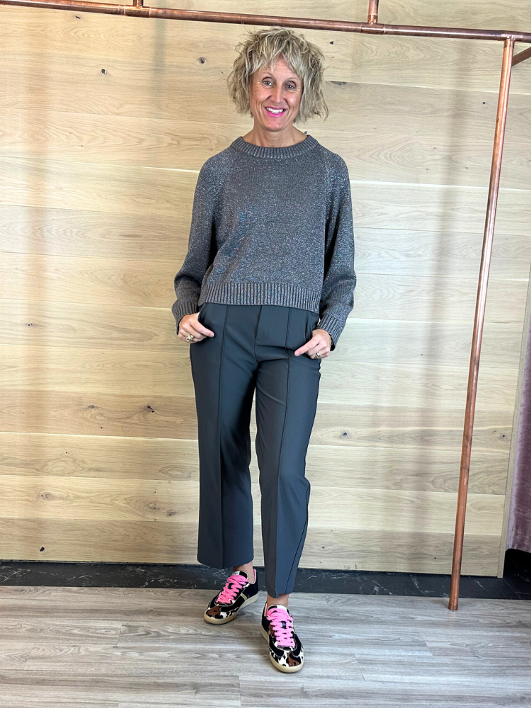 Oui Trousers Espresso