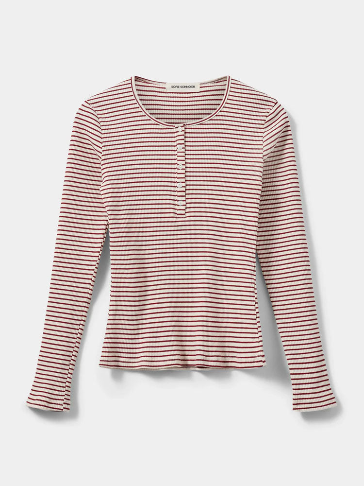 Sofie Schnoor PaxSW Long Sleeve Top Red &amp; White