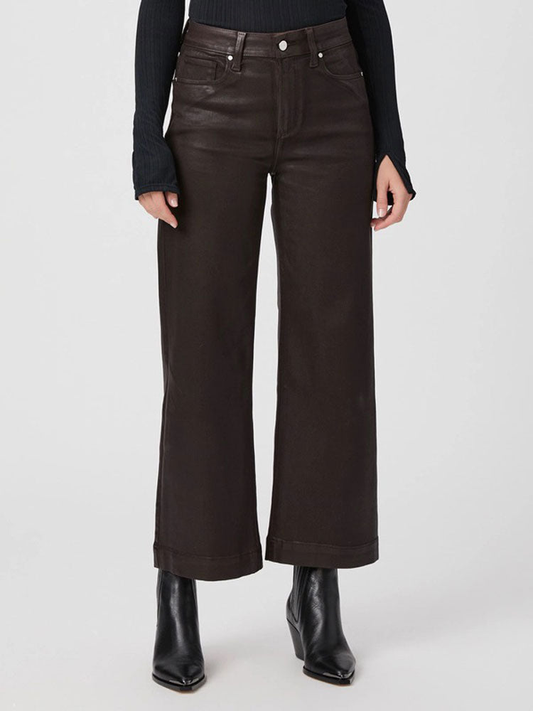 Paige Anessa Chicory Coffee Luxe Coated Jeans