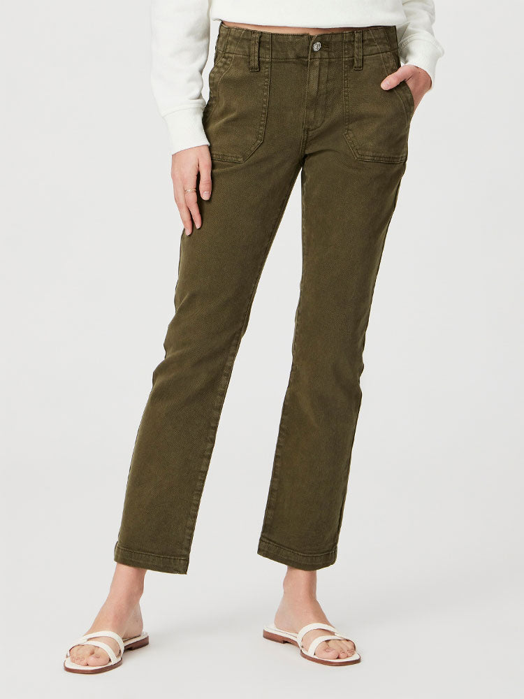 Paige Mayslie Straight Ankle Jeans Vintage Olive Meadow