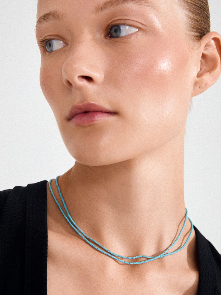 Pilgrim Haze 2-in-1 Beaded Necklaces Blue