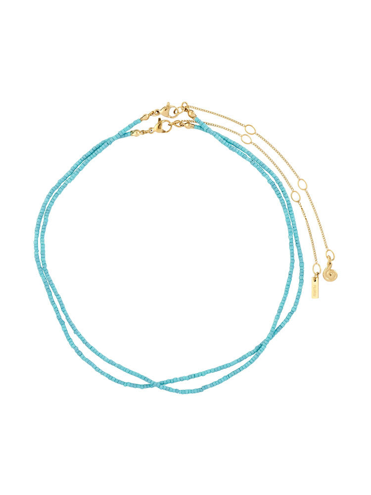 Pilgrim Haze 2-in-1 Beaded Necklaces Blue