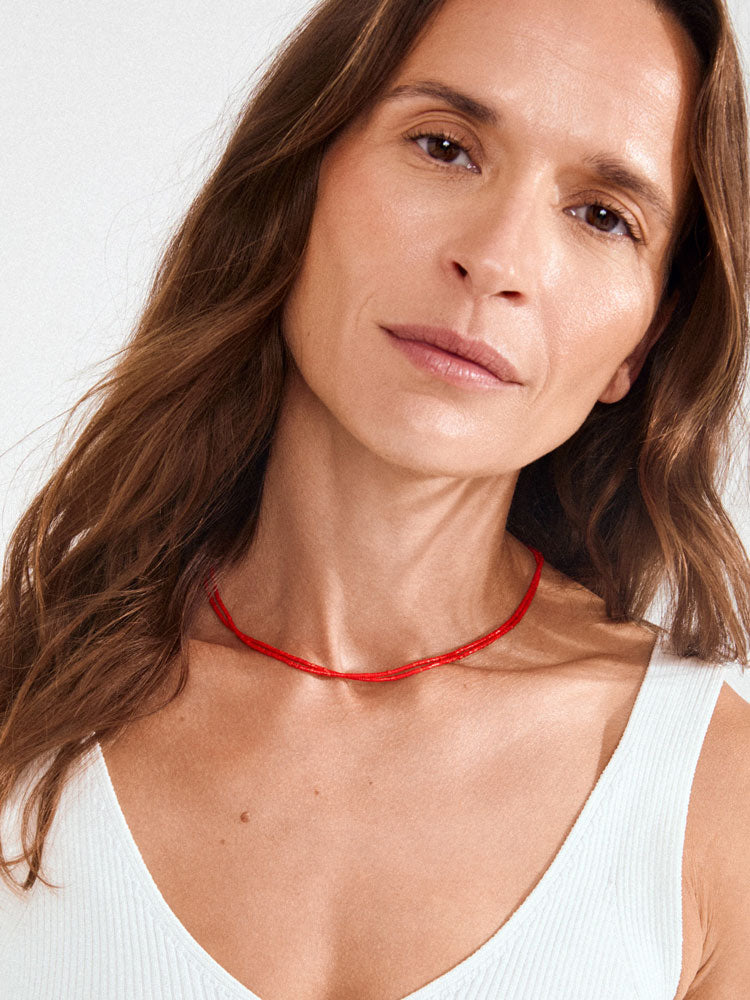 Pilgrim Haze 2-in-1 Beaded Necklaces Red