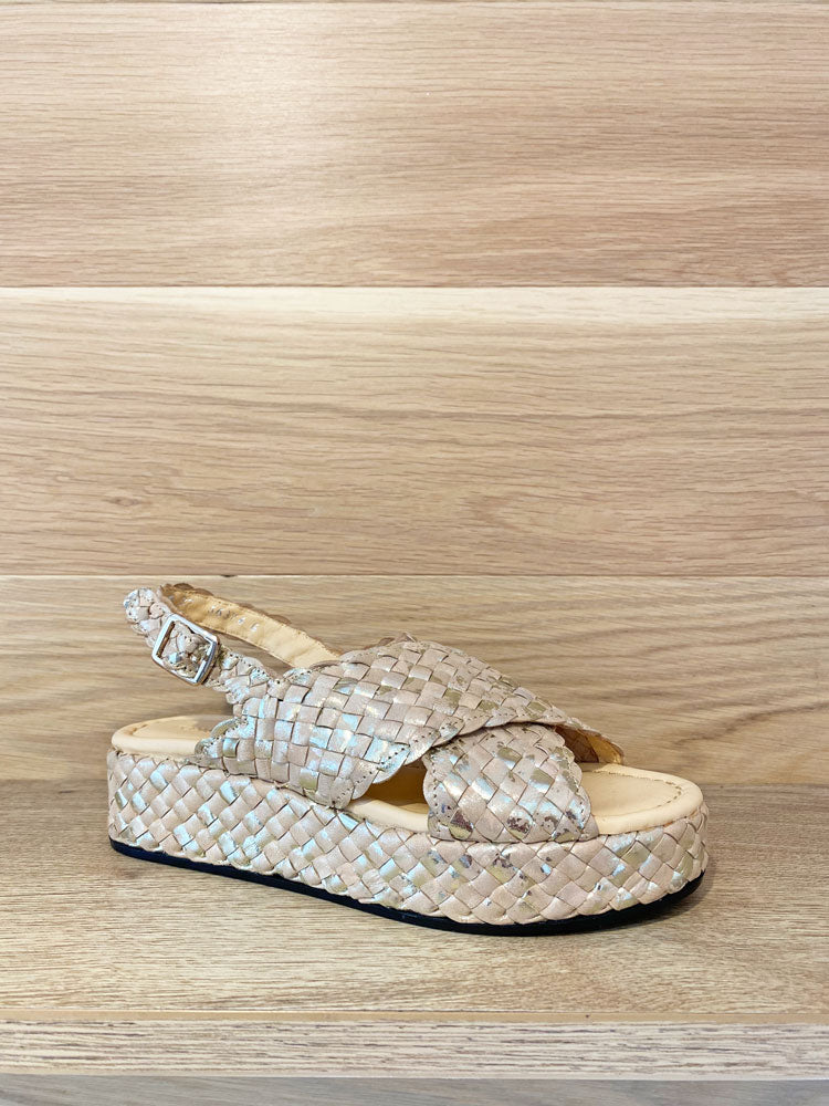 Pons Quintana Forli Nude & Metallic Gold Sandal