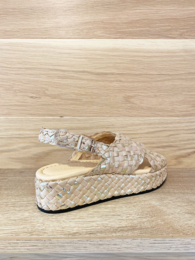 Pons Quintana Forli Nude & Metallic Gold Sandal