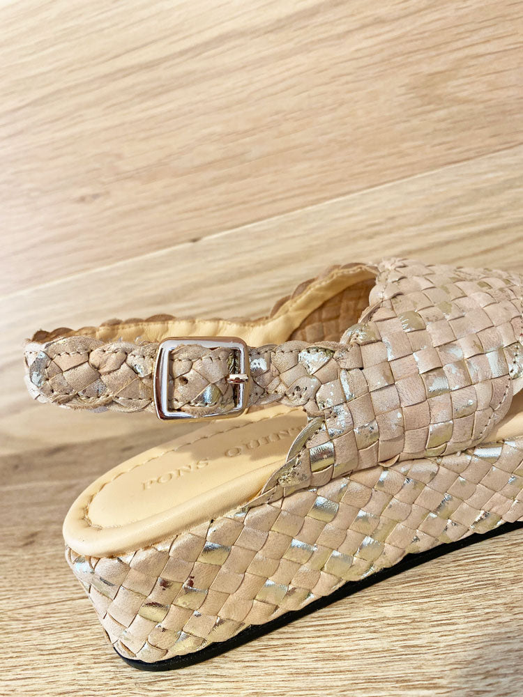 Pons Quintana Forli Nude & Metallic Gold Sandal