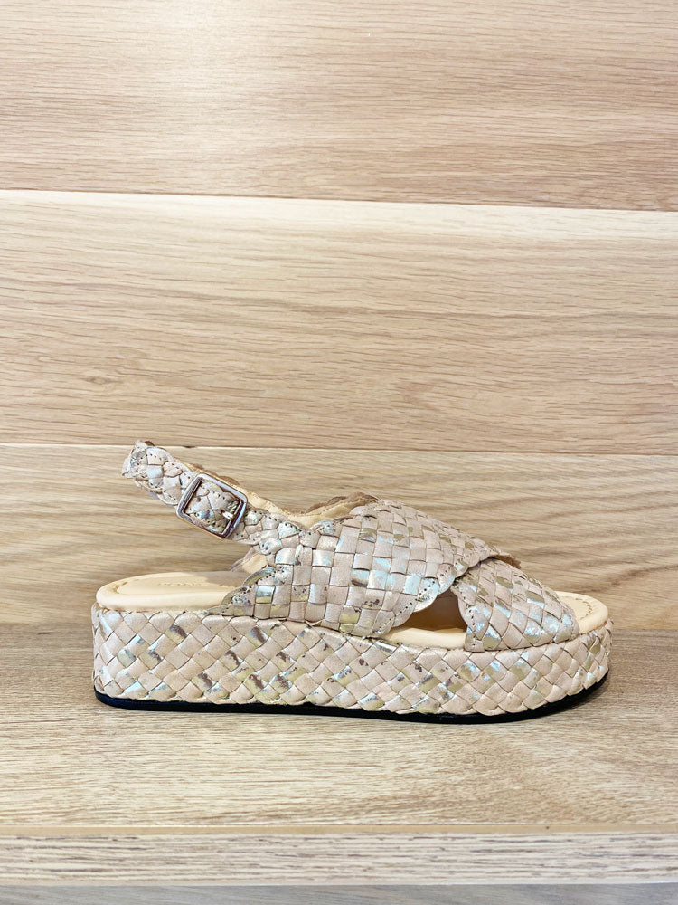 Pons Quintana Forli Nude & Metallic Gold Sandal