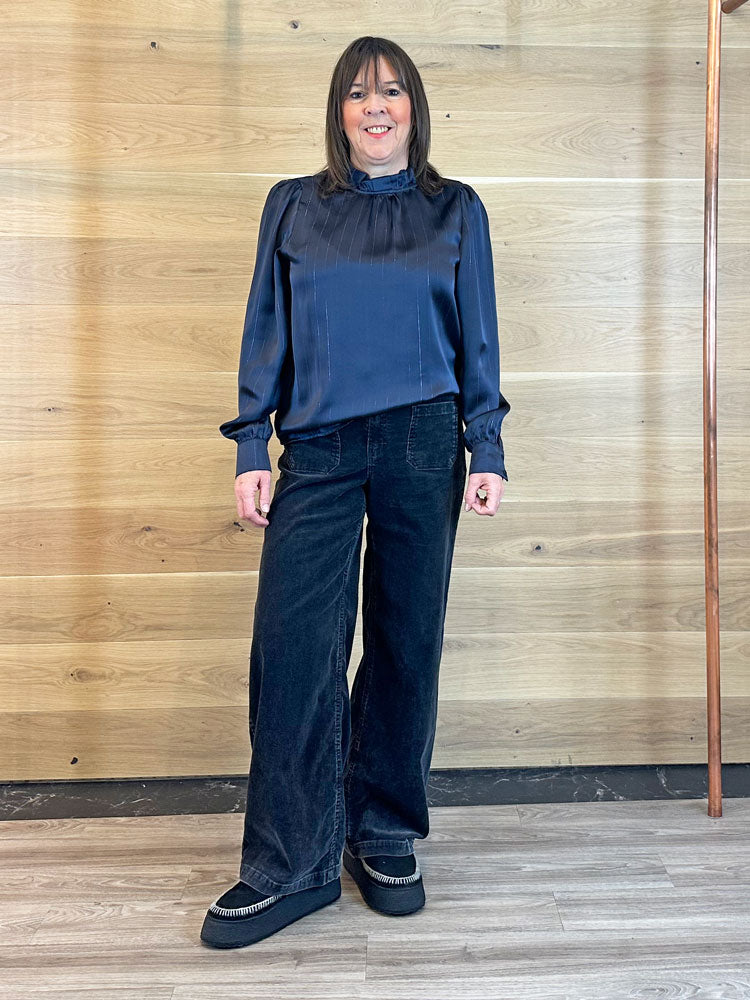 Pulz PzDorota Lurex Blouse Dark Sapphire