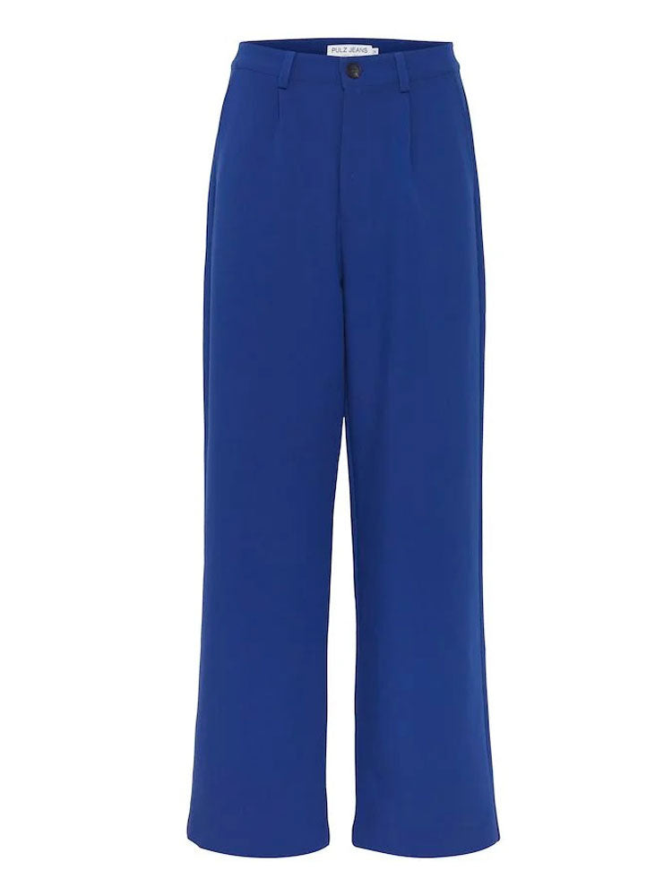 Pulz PzBeverley Wide Leg Trousers Blue