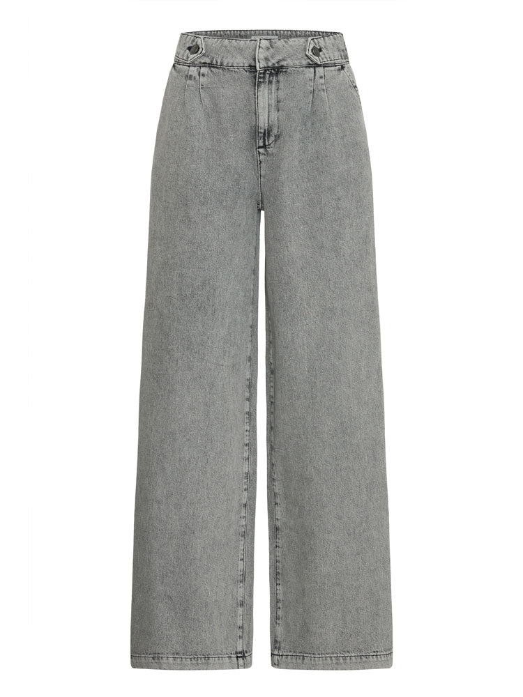 Pulz PzVicky Wide Leg Jeans Grey