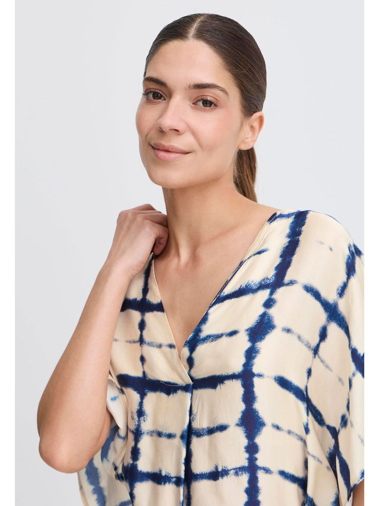 Pulz PzElani Dress Off White &amp; Navy