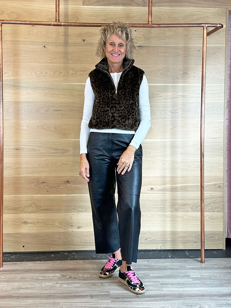 Rino & Pelle Nikki Faux Fur Waistcoat Leopard