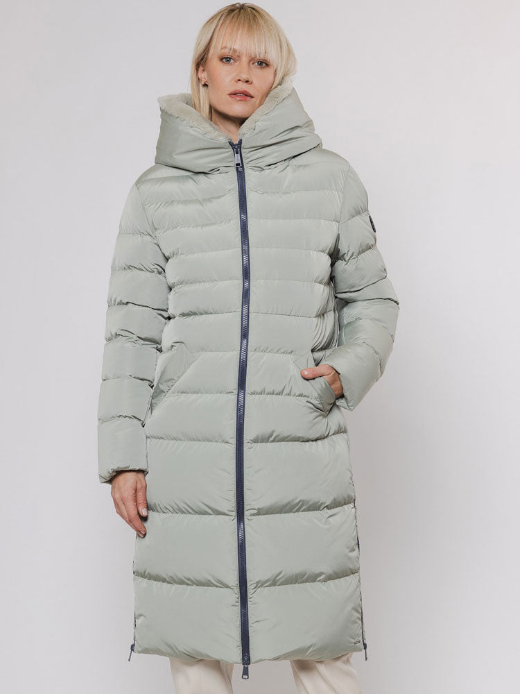 Rino &amp; Pelle Keilafur Long Hooded Coat Artichoke