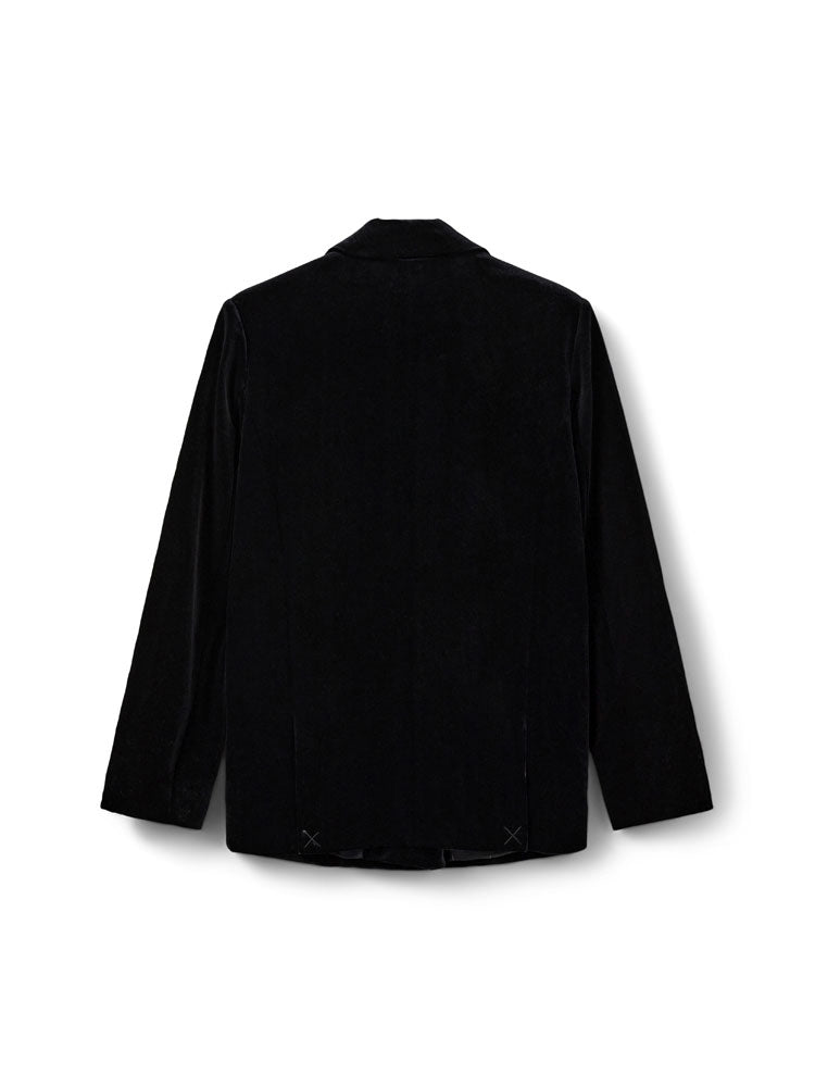 Sofie Schnoor Velvet Double-Breasted Blazer Black