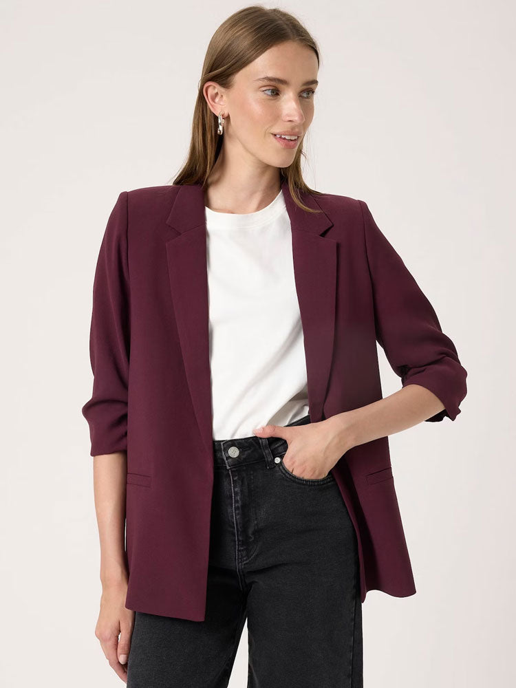 Soaked in Luxury SLShirley Blazer Wine