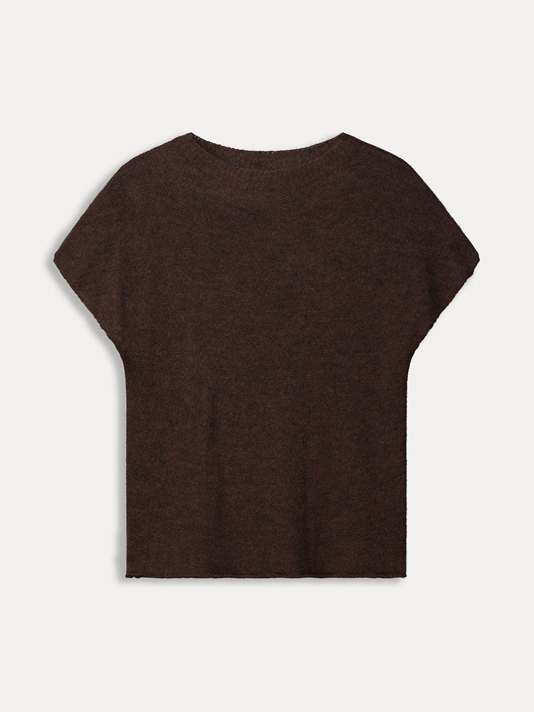 Pom Knitted Top Brown